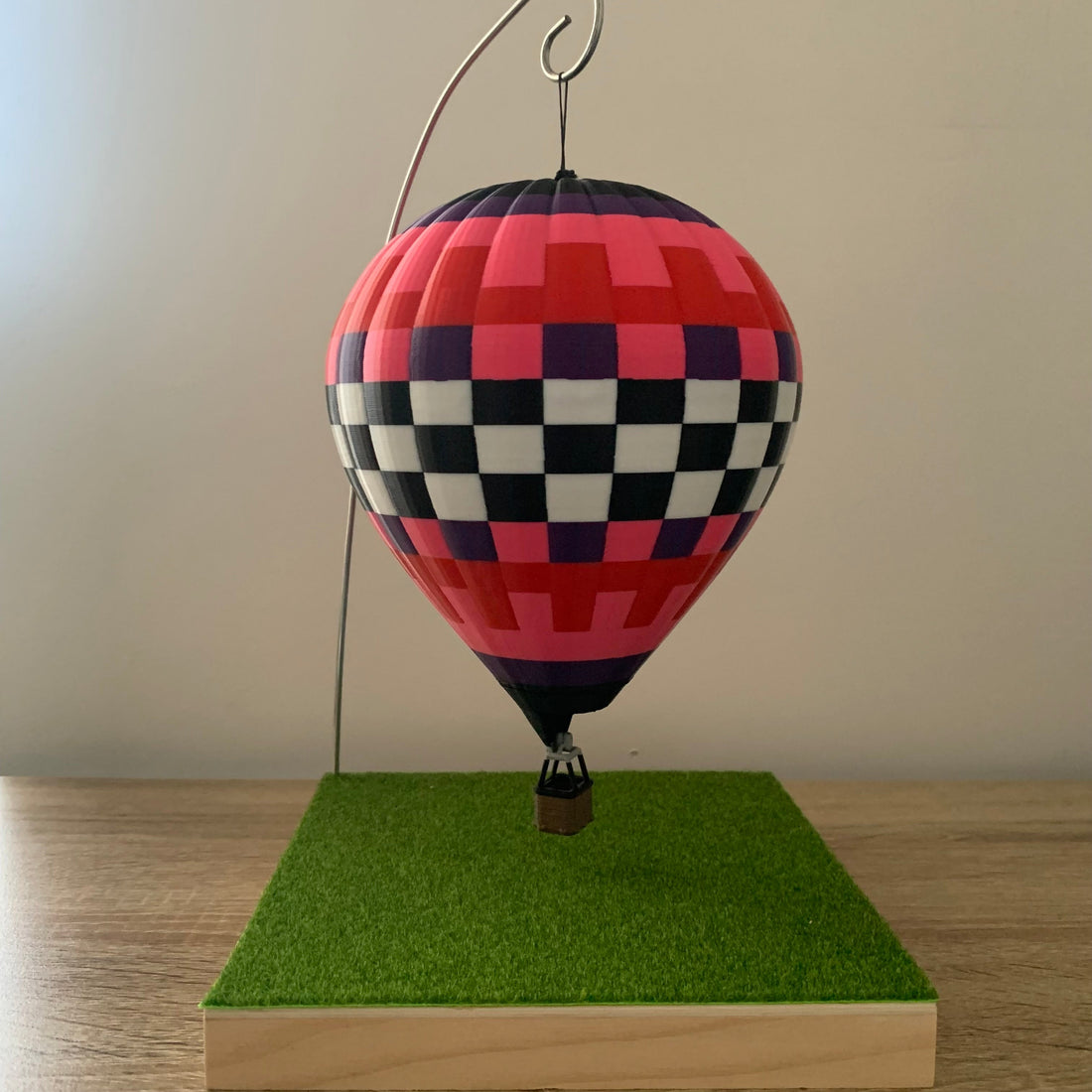 Montgolfière 3D rose