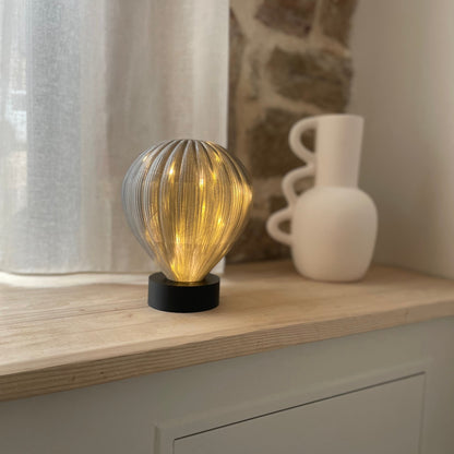 lampe grise de décoration à éclairage chaleureux faites en impression3D par aéro3D