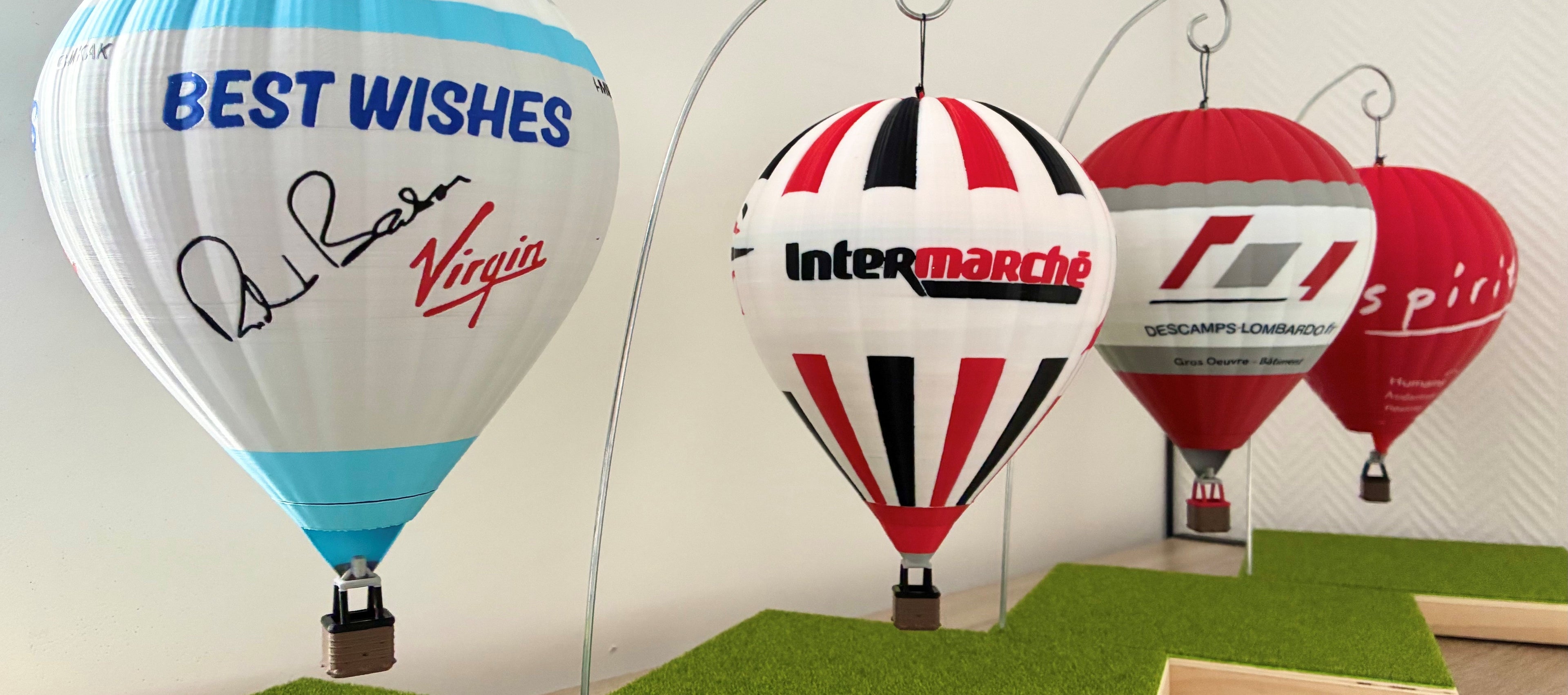 Aero3D : maquette de montgolfière 3D personnalisée, réalisée en impression 3D, sur le thème aéronautique et aérostation
