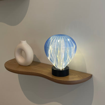 lampe bleue de décoration à éclairage chaleureux faite en impression3D par aéro3D