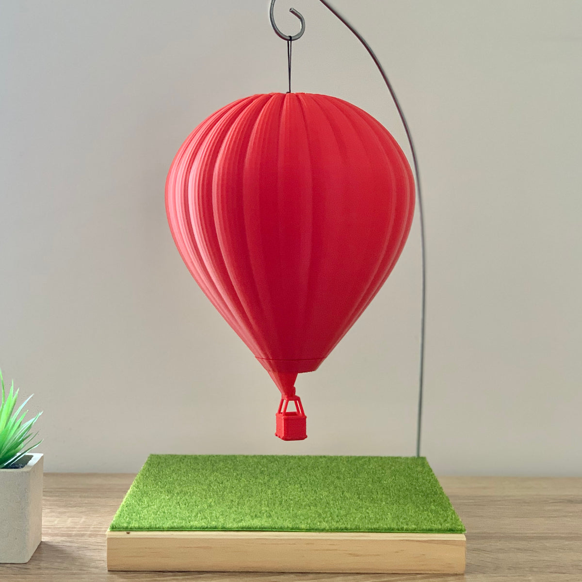 Montgolfière rouge unie imprimé en impression 3D aéro3D